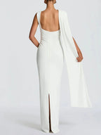 Helena One Shoulder Cape Maxi Dress
