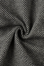 Herringbone Stand Collar Zip Pocket Coat