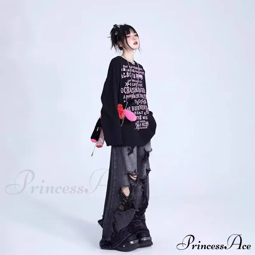 High-end Floor Length Trendy Brand Fashion Jean