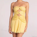 High-End Hollow Strapless Bandage Prom Dress
