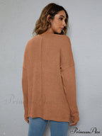 High-Low with Top Dropped Waffle-Knit Shoulder
