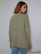 High-Low with Top Dropped Waffle-Knit Shoulder