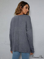 High-Low with Top Dropped Waffle-Knit Shoulder