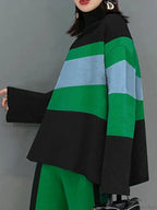 High Neck Vintage Flared Sleeves Sweater