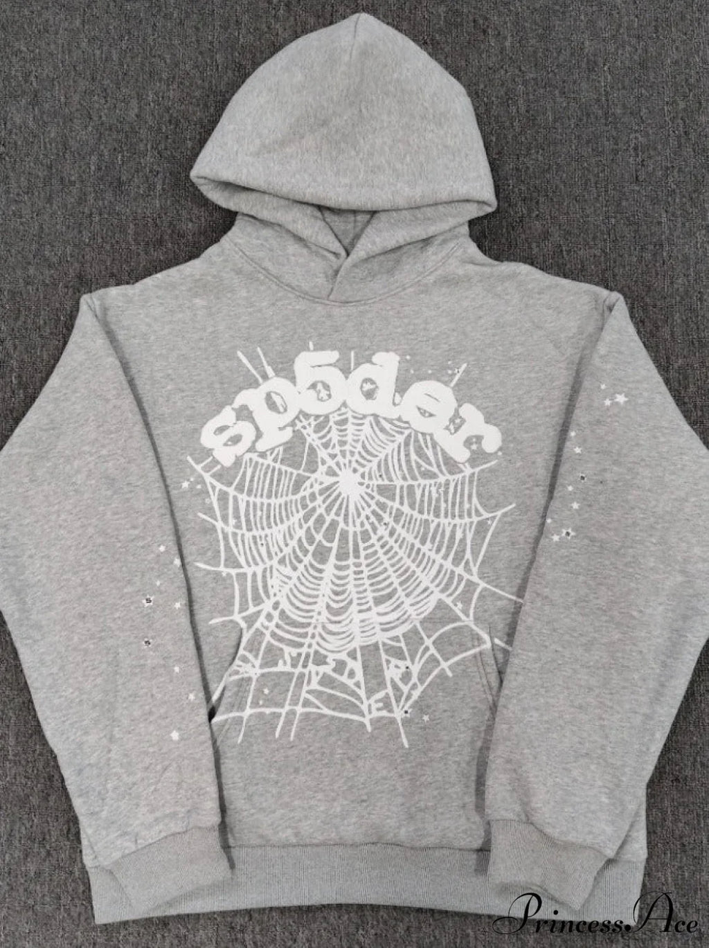 High Pile Fleece Foam Spider Print Hoodie