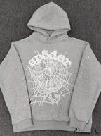 High Pile Fleece Foam Spider Print Hoodie
