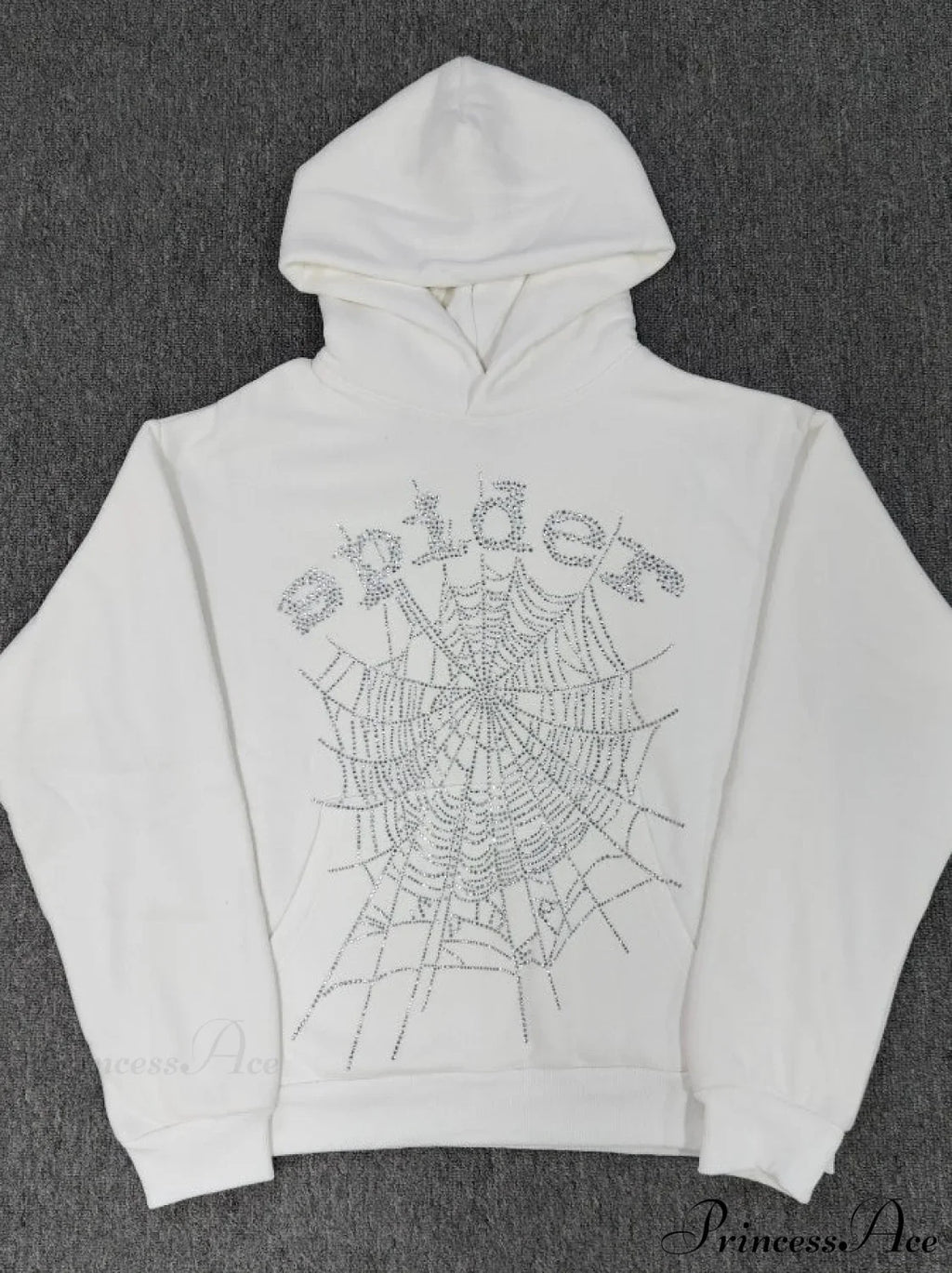 High Pile Fleece Foam Spider Print Hoodie