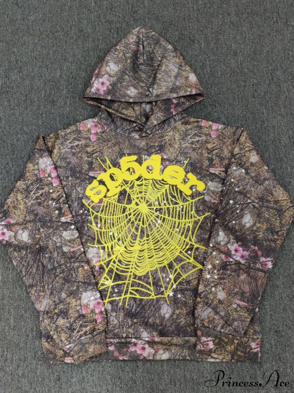 High Pile Fleece Foam Spider Print Hoodie