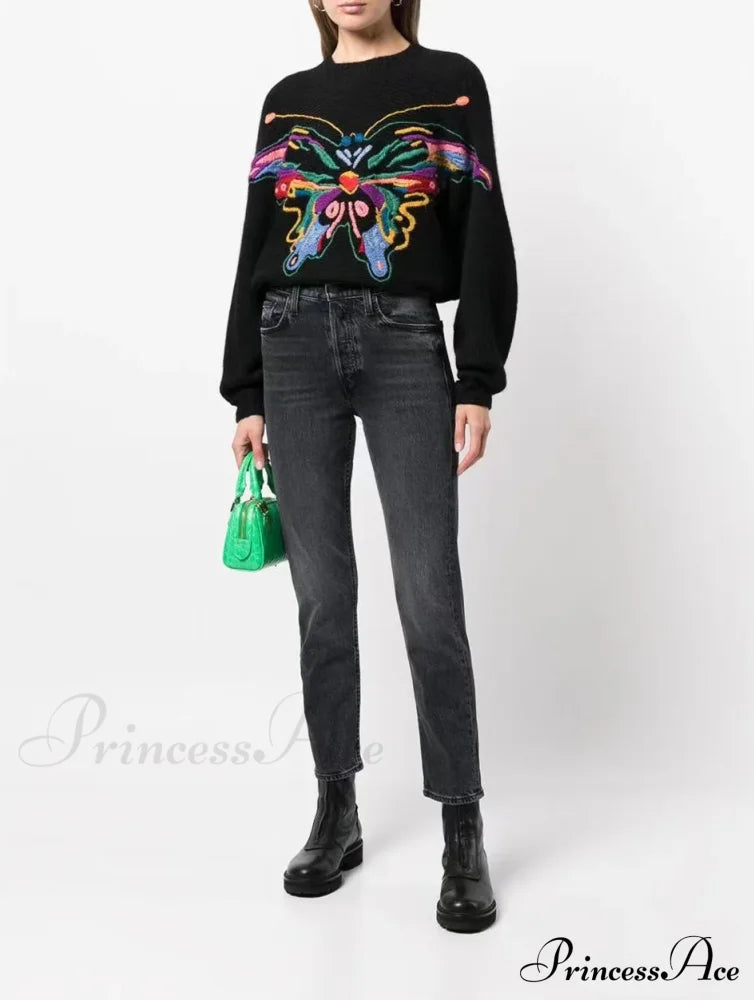 High Quality Stretch Women straight denim casual fashion ankle-length Fall Winter new Jean