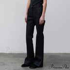 High Quality Women Spring and Autumn All-match Side Slit Straight High Waist Bootcut Jean