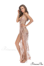 High Slit Backless Charming Boho Cocktail Gown
