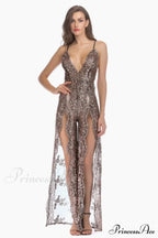 High Slit Backless Charming Boho Cocktail Gown