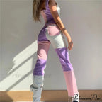 High Street Variegated Patchwork Jeans
