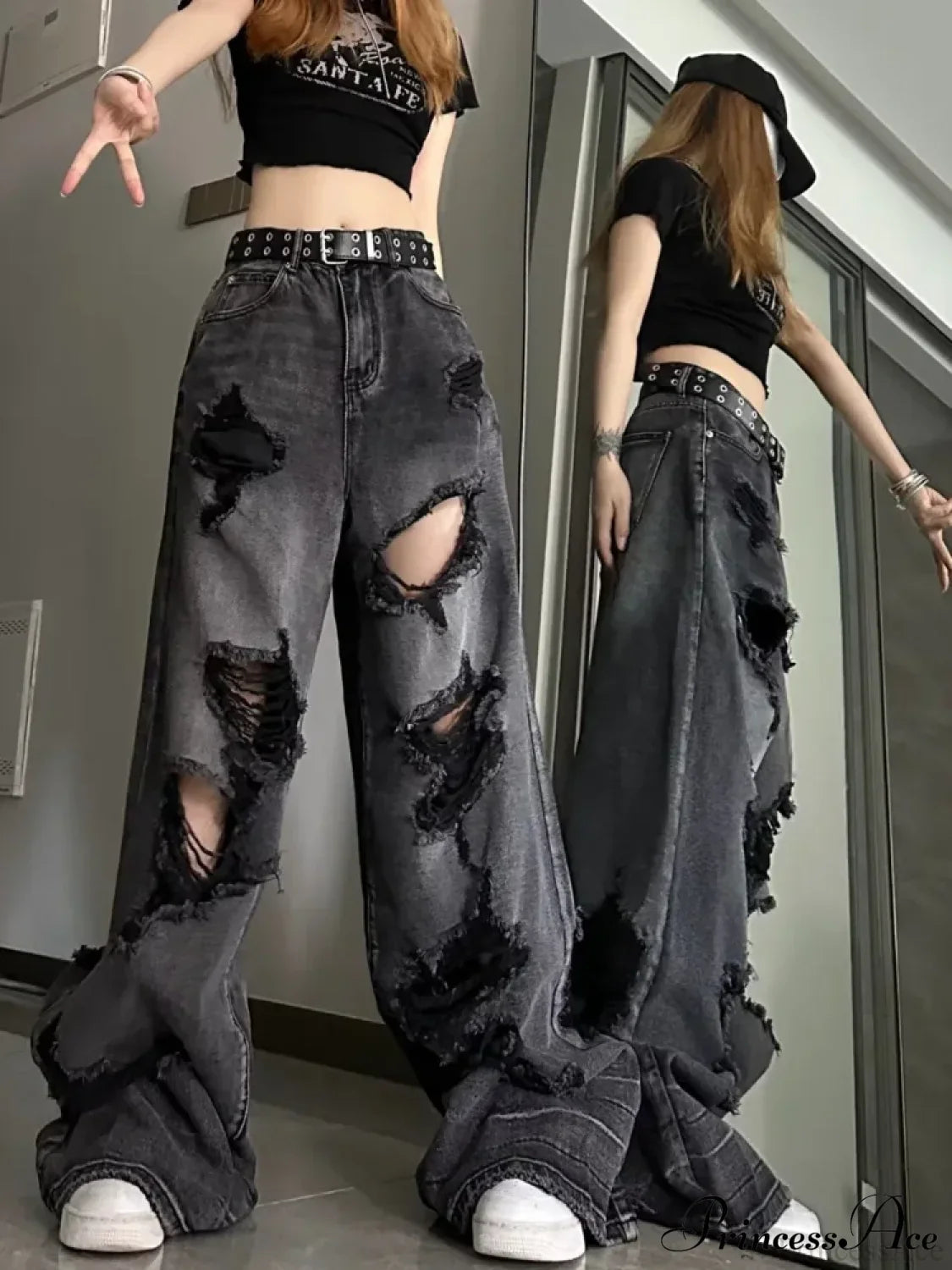High Street Wide Leg Niche Design Trendy Jeans