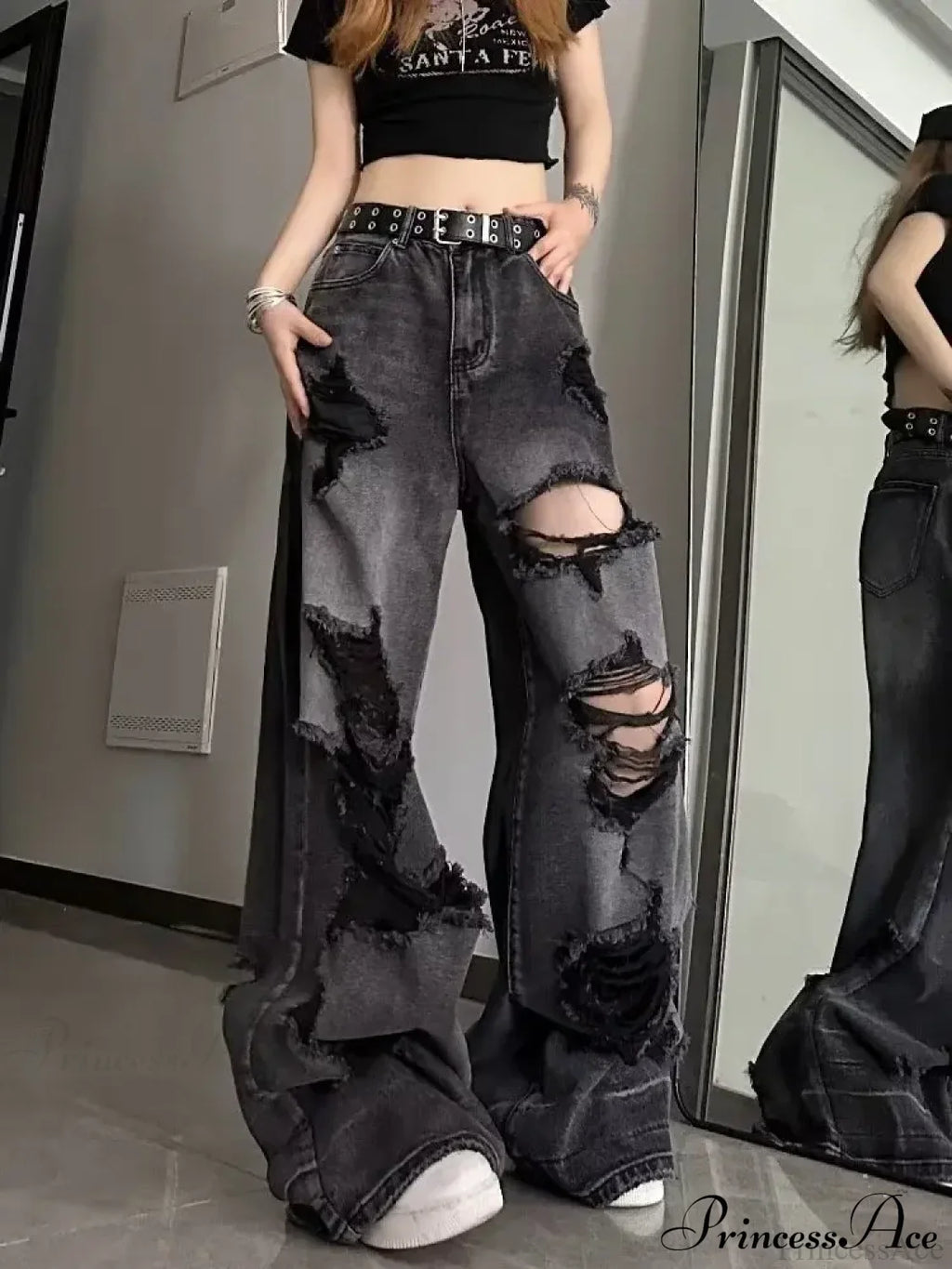 High Street Wide Leg Niche Design Trendy Jeans