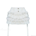High Waist Cake Lace Vintage Skirt