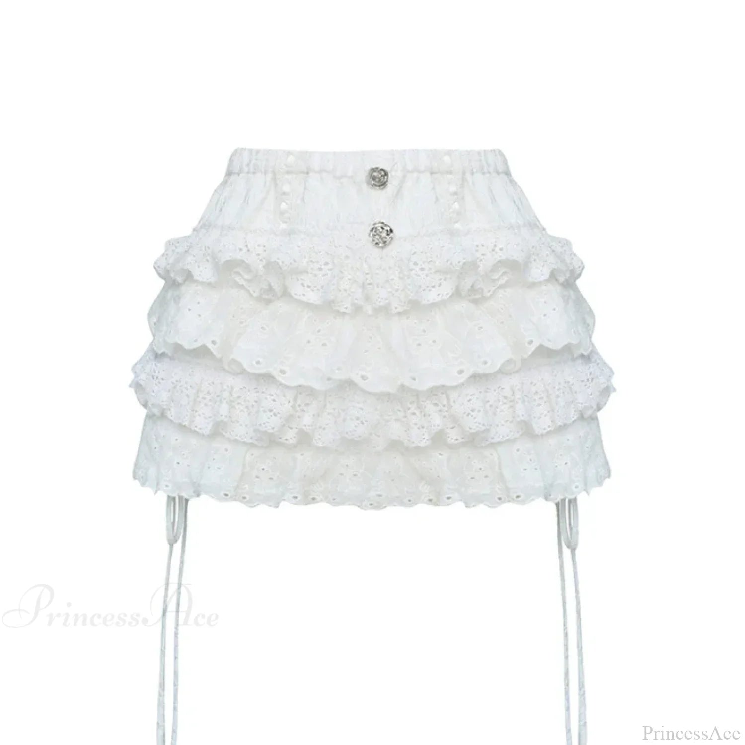 High Waist Cake Lace Vintage Skirt