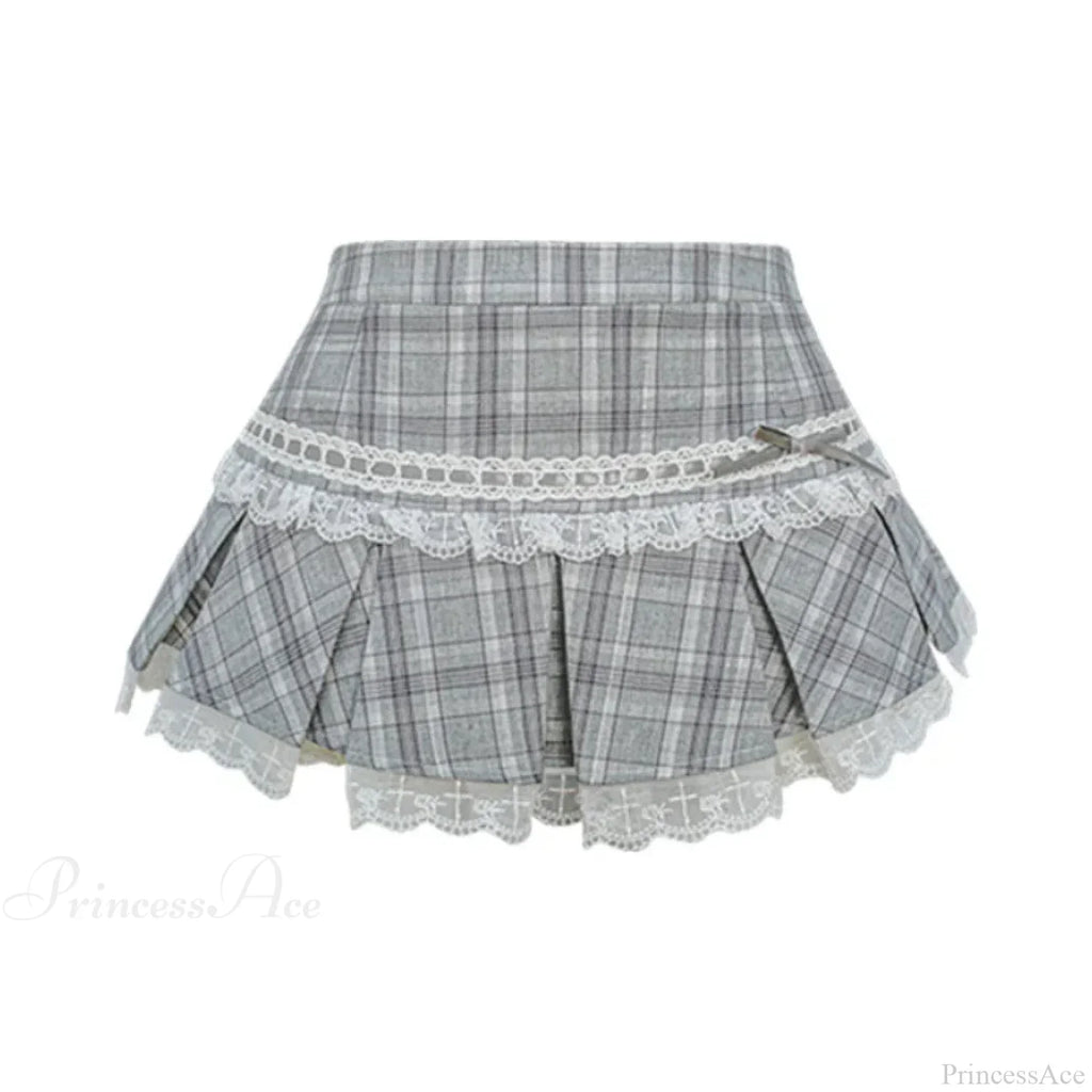 High Waist Cake Lace Vintage Skirt