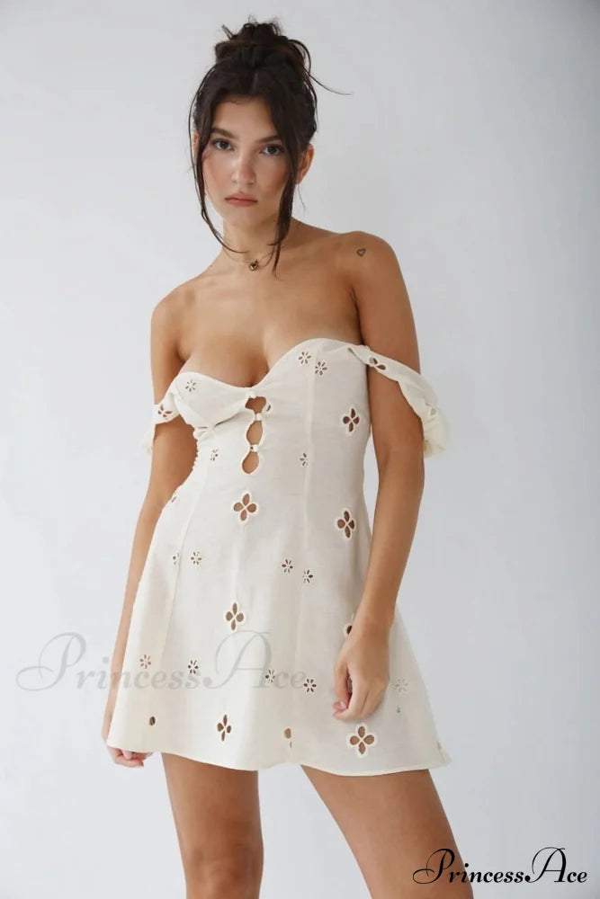 High Waist e Beachwear Bodycon Hollow Out Sundress