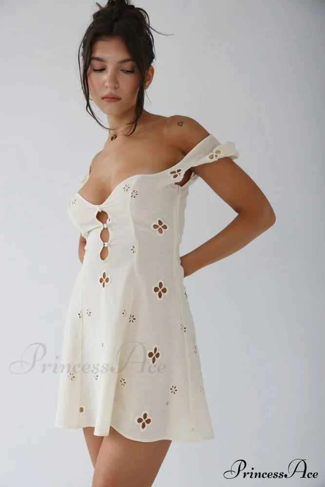 High Waist e Beachwear Bodycon Hollow Out Sundress