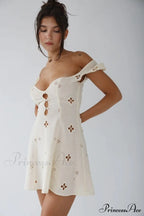 High Waist e Beachwear Bodycon Hollow Out Sundress