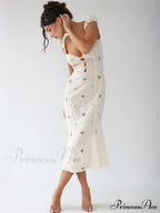 High Waist e Beachwear Bodycon Hollow Out Sundress