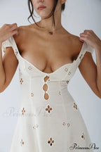 High Waist e Beachwear Bodycon Hollow Out Sundress