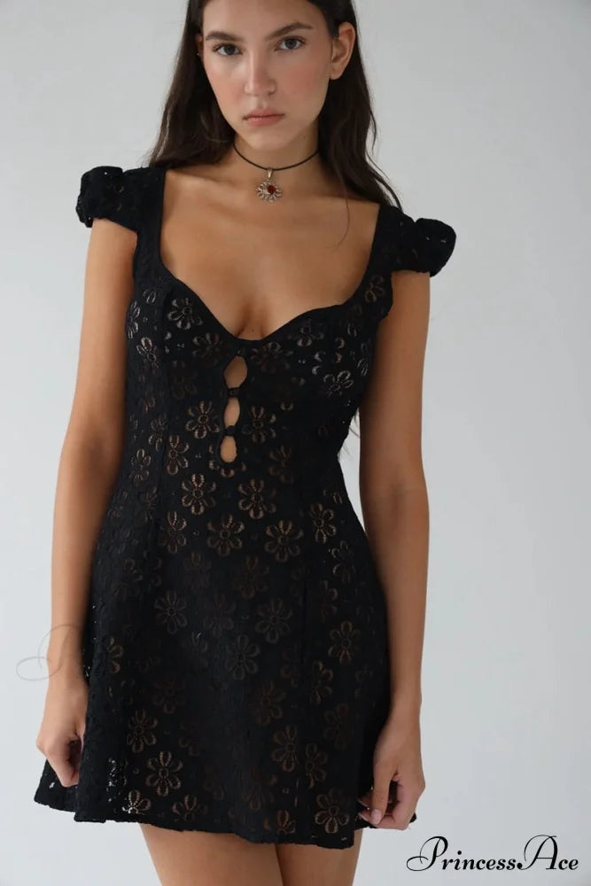 High Waist e Beachwear Bodycon Hollow Out Sundress