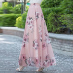 High Waist Elastic Waist Midi Full Long Skirt 2024