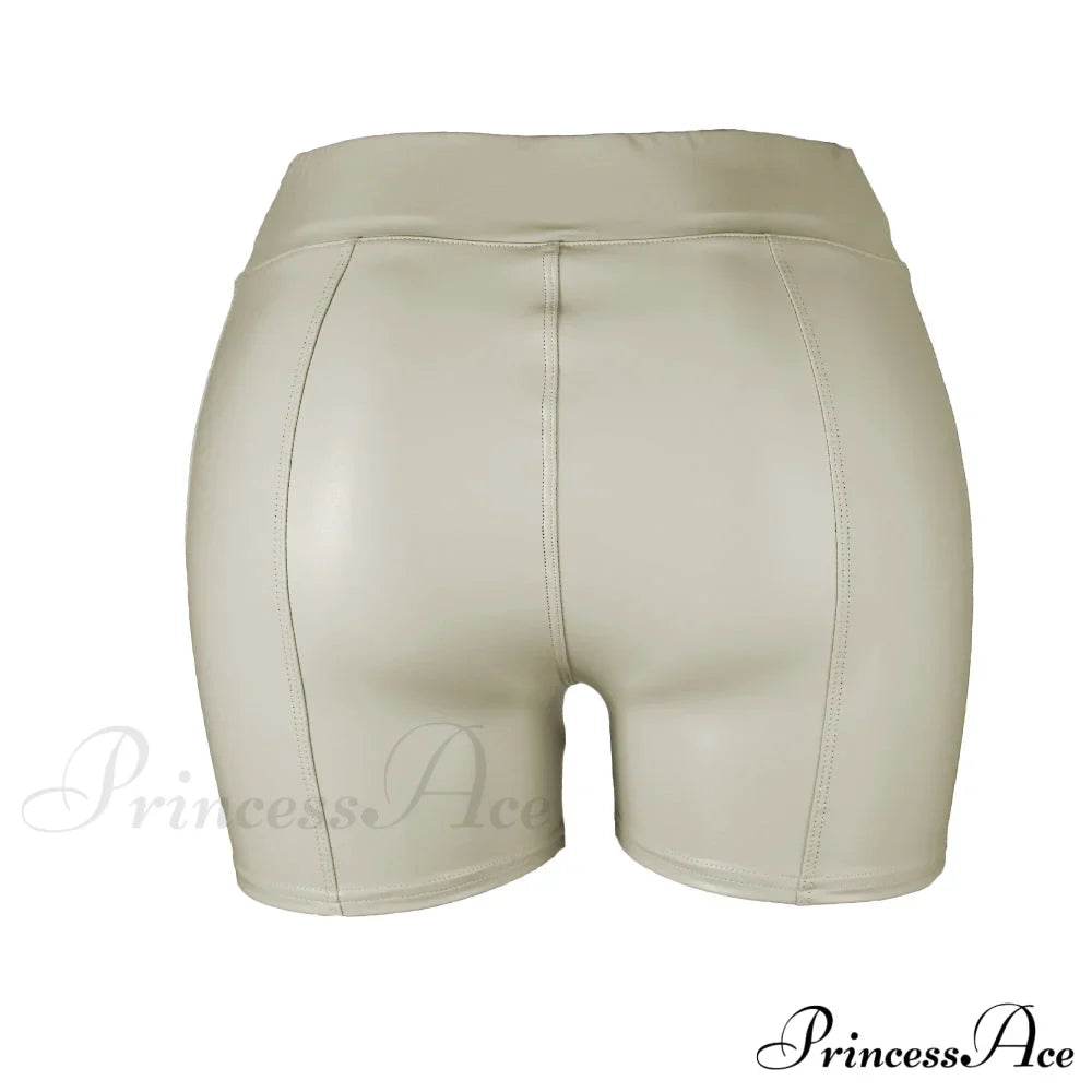High Waist Faux Leather Shorts