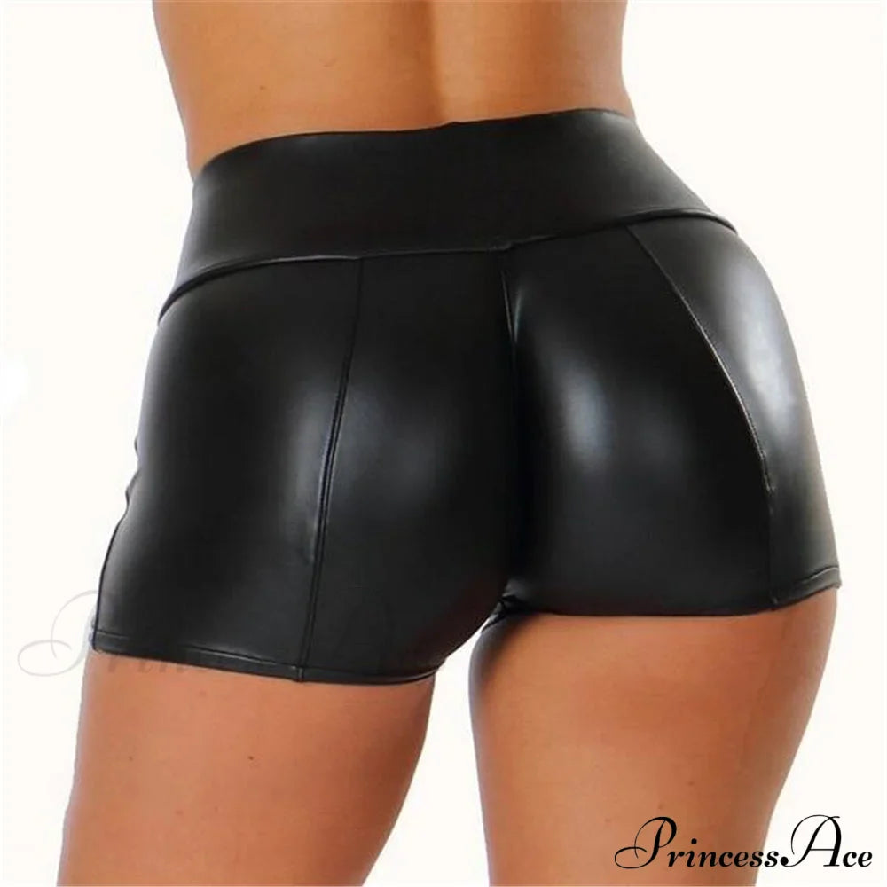 High Waist Faux Leather Shorts