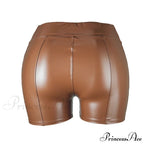 High Waist Faux Leather Shorts