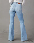 High Waist Flare for Women Fashion Ripped Distressed Denim Woman Bottom Streetwear Ladies Jean