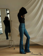 High Waist Flared Skinny Jeans