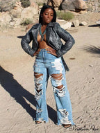 High Waist Graceful PU Pants