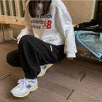 High Waist Grey Baggy Pants