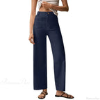 High Waist Patch Pocket Straight Pants