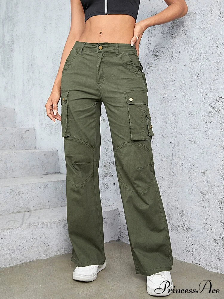 High Waist Straight Trousers