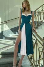 High Waist Stylish Satin Wrap Dress