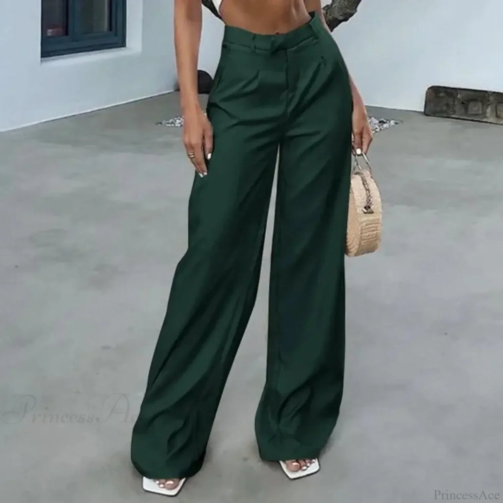 High Waist Tie Side Pleated Pants