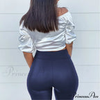 High Waist Trousers Slim Legging