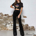 High Waist Velvet Wide Leg Velour Flare Pants