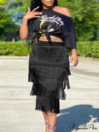 High Waisted Graceful Clashing Star Skirt