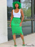 High Waisted Graceful Clashing Star Skirt