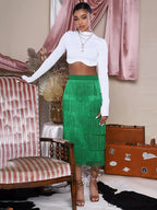 High Waisted Graceful Clashing Star Skirt