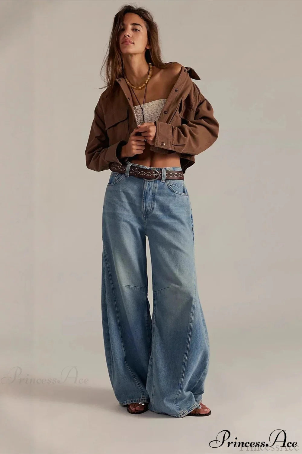 High-Waisted Wide-Leg Relaxed Full-Length Jeans