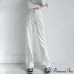 Hight Waist Blue White Wide Leg Comfy Jeans