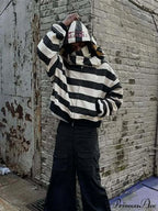 Hip-Hop Double-Layered Hood Graphic Print  Hoodie