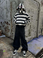 Hip-Hop Double-Layered Hood Graphic Print  Hoodie