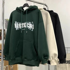 Hip Hop Letter Print Cotton Fleece Hoodie